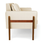 Sofá Namoradeira Lana Corino Bege Base De Madeira - D'rossi