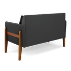 Sofá Namoradeira Lana Corino Preto Base De Madeira - D'rossi