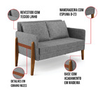 Sofá Namoradeira Lana Linho Base De Madeira D03 - D'rossi - A