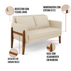 Sofá Namoradeira Lana Linho Bege A19 Base De Madeira - D'rossi