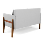 Sofá Namoradeira Lana Linho Cinza A05 Base De Madeira - D'ros