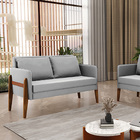 Sofá Namoradeira Lana Suede Base De Madeira D03 - D'rossi - C