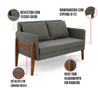 Sofá Namoradeira Lana Suede Base De Madeira D03 - D'rossi - G