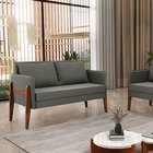 Sofá Namoradeira Lana Suede Base De Madeira D03 - D'rossi - G