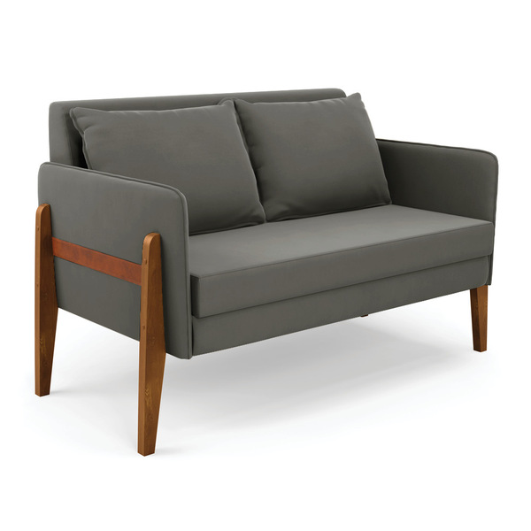 Sofá Namoradeira Lana Suede Base De Madeira D03 - D'rossi - G