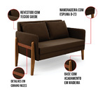 Sofá Namoradeira Lana Suede Base De Madeira D03 - D'rossi - M