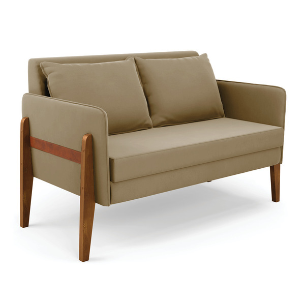 Sofá Namoradeira Lana Suede Base De Madeira D03 - D'rossi - M