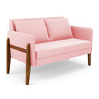 Sofá Namoradeira Lana Suede Base De Madeira D03 - D'rossi - R