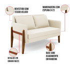 Sofá Namoradeira Lana Veludo Base De Madeira D03 - D'rossi -