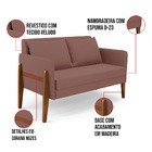 Sofá Namoradeira Lana Veludo Base De Madeira D03 - D'rossi -