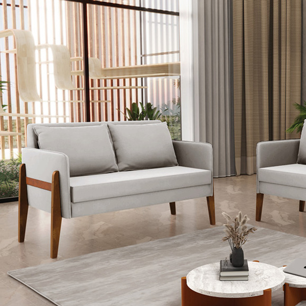 Sofá Namoradeira Lana Veludo Base De Madeira D03 - D'rossi -