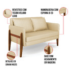 Sofá Namoradeira Lana Veludo Luxo Base De Madeira - D'rossi -