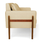 Sofá Namoradeira Lana Veludo Luxo Off White A129 Base De Made