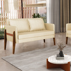 Sofá Namoradeira Lana Veludo Luxo Off White A129 Base De Made