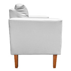 Sofá Namoradeira Livia Corino Branco Pés Chanfrado Castanho D