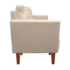 Sofá Namoradeira Livia Suede Pés Chanfrado Castanho - D'rossi