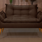Sofá Namoradeira Opala Para Recepção - V8 Decor Marron