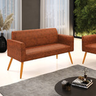 Sofá Namoradeira Pés Palito Castanho Marisa Corano Nozes