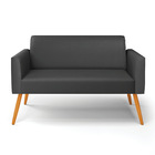 Sofá Namoradeira Pés Palito Castanho Marisa Corino   - Preto