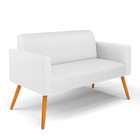 Sofá Namoradeira Pés Palito Castanho Marisa Corino Branco