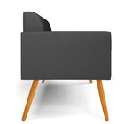 Sofá Namoradeira Pés Palito Castanho Marisa Corino Preto