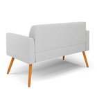 Sofá Namoradeira Pés Palito Castanho Marisa Linho   - A05 Cin