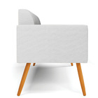 Sofá Namoradeira Pés Palito Castanho Marisa Linho   - A05 Cin