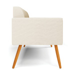 Sofá Namoradeira Pés Palito Castanho Marisa Linho   - A19 Bege