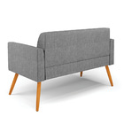 Sofá Namoradeira Pés Palito Castanho Marisa Linho   - A26 Gra