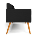 Sofá Namoradeira Pés Palito Castanho Marisa Linho Preto A79