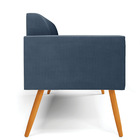 Sofá Namoradeira Pés Palito Castanho Marisa Suede - Azul Mari