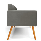 Sofá Namoradeira Pés Palito Castanho Marisa Suede - Grafite