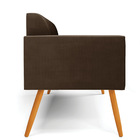 Sofá Namoradeira Pés Palito Castanho Marisa Suede - Marrom