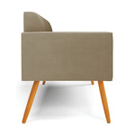 Sofá Namoradeira Pés Palito Castanho Marisa Suede - Marrom Ra