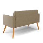 Sofá Namoradeira Pés Palito Castanho Marisa Suede Marrom Rato