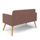 Sofá Namoradeira Pés Palito Castanho Marisa Veludo   - Rose