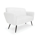 Sofá Namoradeira Pés Palito De Ferro Bruna Corino D01 - D'ros