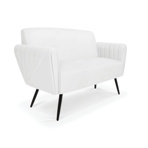 Sofá Namoradeira Pés Palito De Ferro Bruna Corino D01 - D'ros