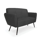 Sofá Namoradeira Pés Palito De Ferro Bruna Corino D01 - D'ros