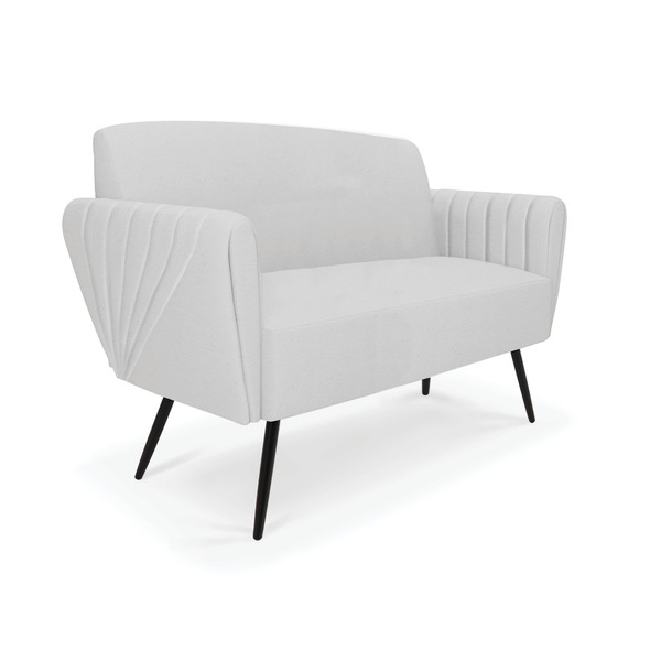 Sofá Namoradeira Pés Palito De Ferro Bruna Linho D01 - D'ross