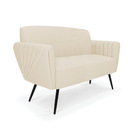 Sofá Namoradeira Pés Palito De Ferro Bruna Linho D01 - D'ross