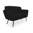 Sofá Namoradeira Pés Palito De Ferro Bruna Linho D01 - D'ross