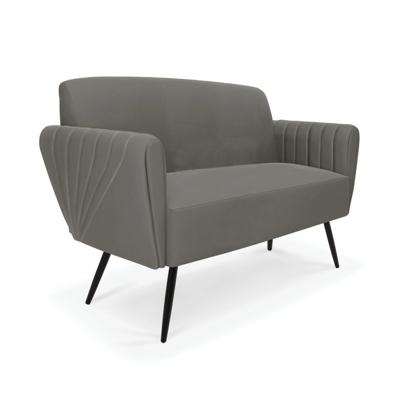 Sofá Namoradeira Pés Palito De Ferro Bruna Suede D01 - D'ross