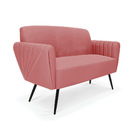 Sofá Namoradeira Pés Palito De Ferro Bruna Suede D01 - D'ross