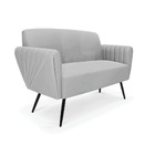 Sofá Namoradeira Pés Palito De Ferro Bruna Suede D01 - D'ross