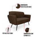 Sofá Namoradeira Pés Palito De Ferro Bruna Suede D01 - D'ross