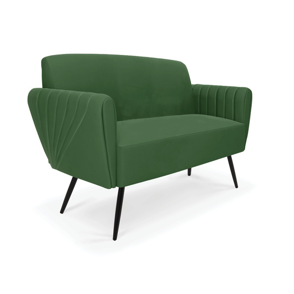 Sofá Namoradeira Pés Palito De Ferro Bruna Suede D01 - D'ross