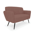 Sofá Namoradeira Pés Palito De Ferro Bruna Veludo D01 - D'ros