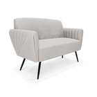 Sofá Namoradeira Pés Palito De Ferro Bruna Veludo D01 - D'ros