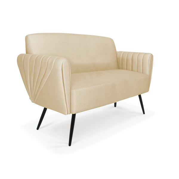 Sofá Namoradeira Pés Palito De Ferro Bruna Veludo Luxo - D'ro